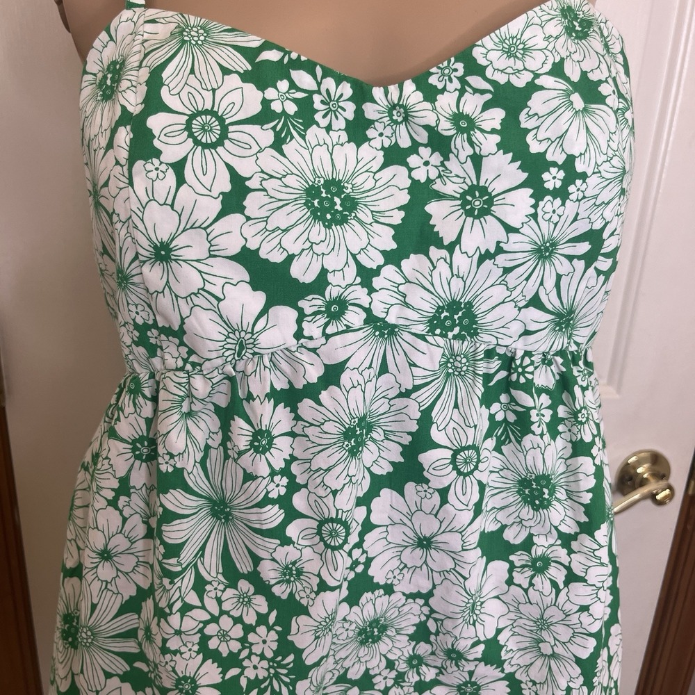 Hippie Rose Tank Top Green‎ Floral Boho Indie Festival 70's Retro Size Medium